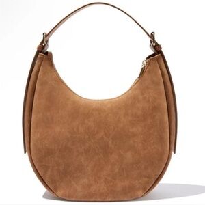 Brown Faux Suede Shoulder / Saddle Bag